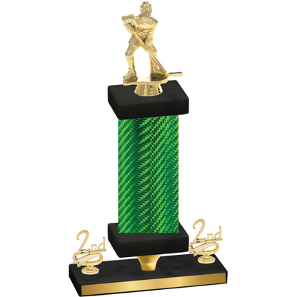 Premium Single Green Carbon Fiber Second Place Hockey Trophy