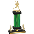 Premium Single Green Carbon Fiber Victory Lacrosse Trophy