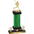Premium Single Green Carbon Fiber Year Lacrosse Trophy