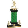 Premium Single Green Carbon Fiber Victory Lacrosse Trophy
