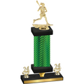 Premium Single Green Carbon Fiber Year Lacrosse Trophy
