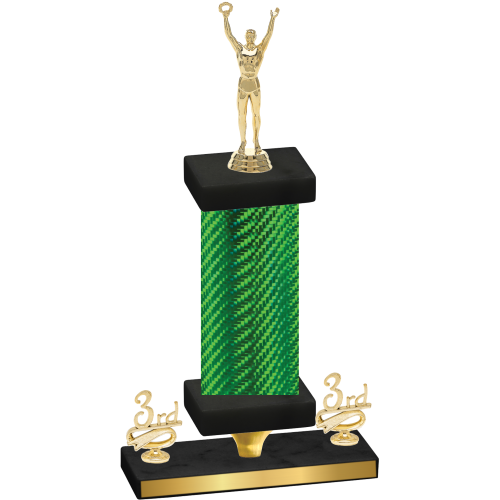 Premium Single Green Carbon Fiber Third Place Victory Trophy