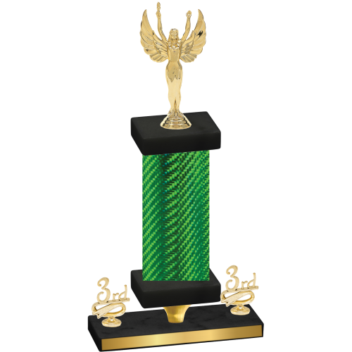 Premium Single Green Carbon Fiber Third Place Victory Trophy