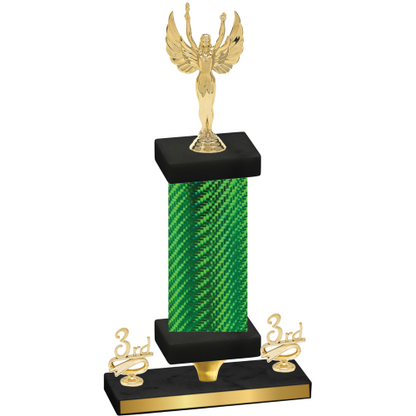 Premium Single Green Carbon Fiber Third Place Victory Trophy