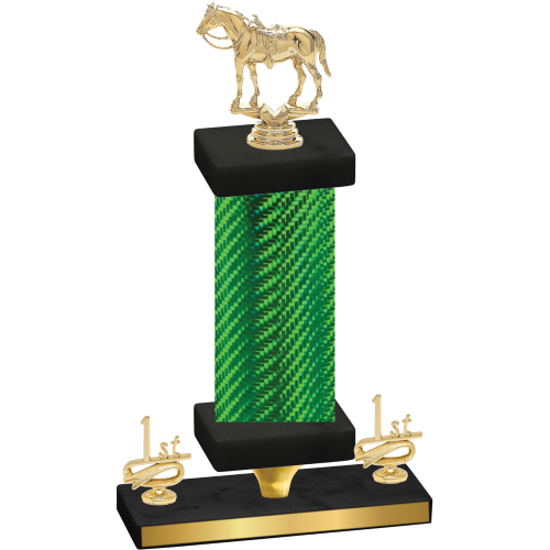 Premium Single Green Carbon Fiber First Place Horses Trophy