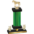 Premium Single Green Carbon Fiber Year Horses Trophy