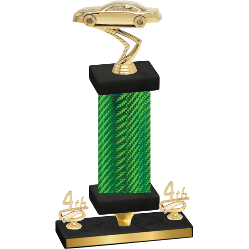 Premium Single Green Carbon Fiber Fourth Place Cars Trophy