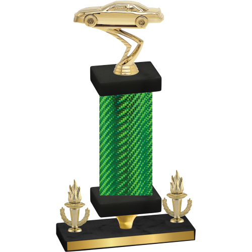 Premium Single Green Carbon Fiber Victory Cars Trophy