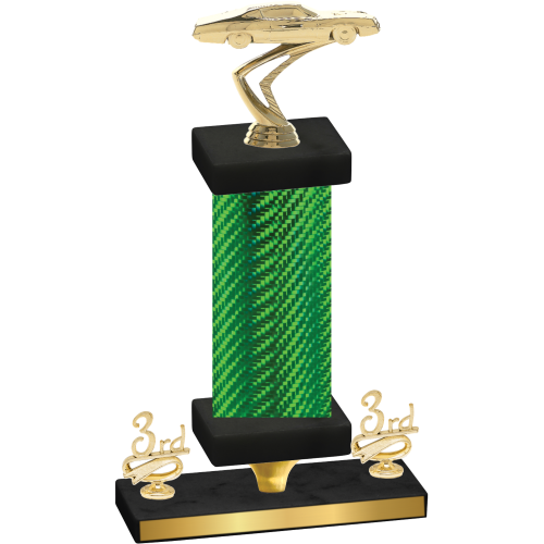Premium Single Green Carbon Fiber Third Place Cars Trophy