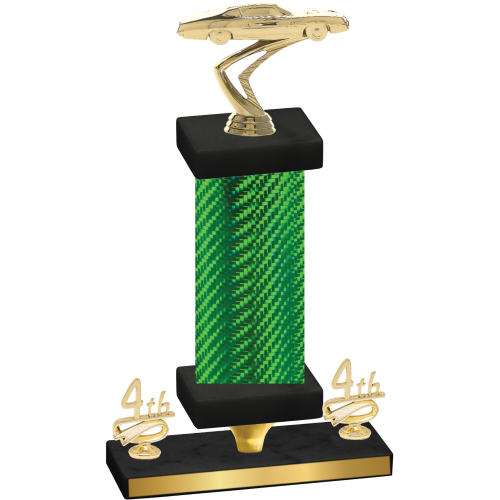 Premium Single Green Carbon Fiber Fourth Place Cars Trophy