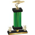 Premium Single Green Carbon Fiber Year Cars Trophy