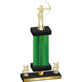 Premium Single Green Carbon Fiber Year Archery Trophy