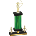 Premium Single Green Carbon Fiber Victory Archery Trophy