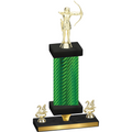 Premium Single Green Carbon Fiber Year Archery Trophy