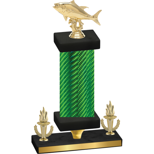 Premium Single Green Carbon Fiber Victory Fishing Trophy