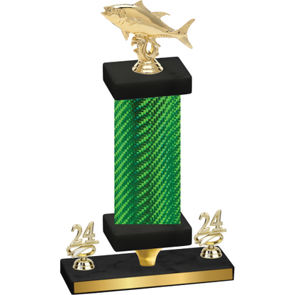 Premium Single Green Carbon Fiber Year Fishing Trophy