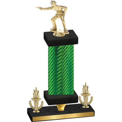 Premium Single Green Carbon Fiber Victory Shooter Trophy
