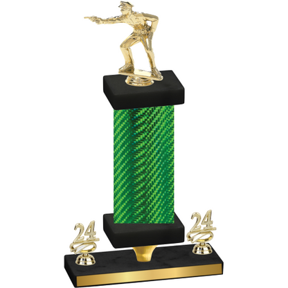 Premium Single Green Carbon Fiber Year Shooter Trophy