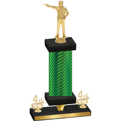 Premium Single Green Carbon Fiber Fourth Place Shooter Trophy
