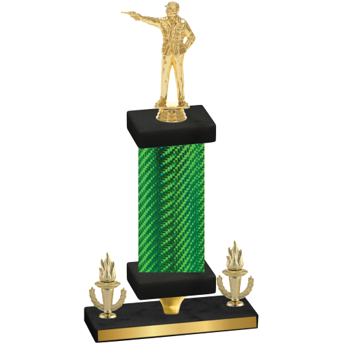 Premium Single Green Carbon Fiber Victory Shooter Trophy