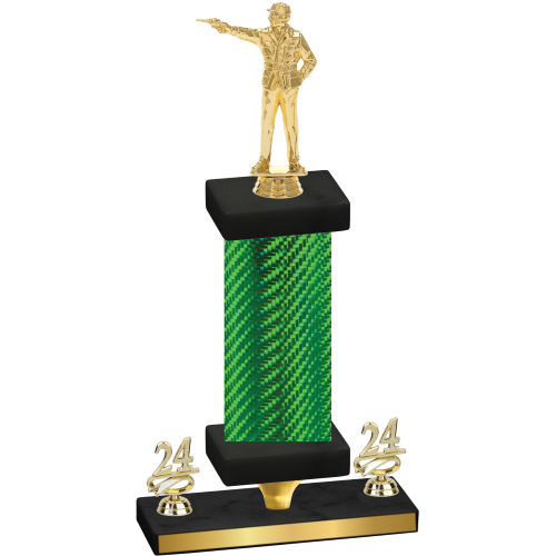 Premium Single Green Carbon Fiber Year Shooter Trophy