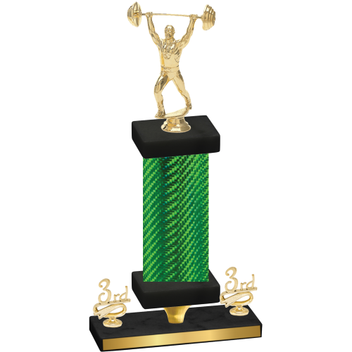Premium Single Green Carbon Fiber Third Place Weights Trophy