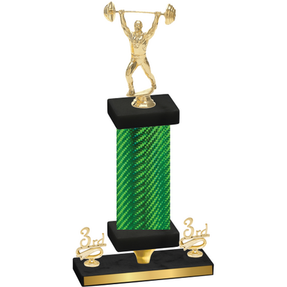 Premium Single Green Carbon Fiber Third Place Weights Trophy
