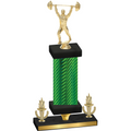 Premium Single Green Carbon Fiber Victory Weights Trophy