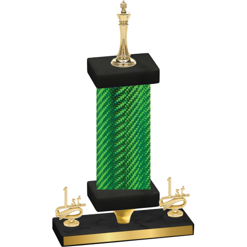 Premium Single Green Carbon Fiber First Place Chess Trophy
