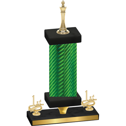Premium Single Green Carbon Fiber First Place Chess Trophy