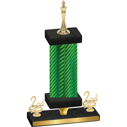 Premium Single Green Carbon Fiber Second Place Chess Trophy