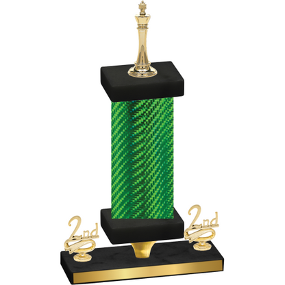 Premium Single Green Carbon Fiber Second Place Chess Trophy