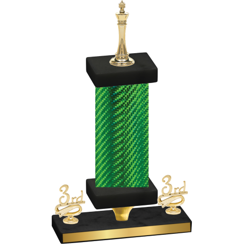 Premium Single Green Carbon Fiber Third Place Chess Trophy