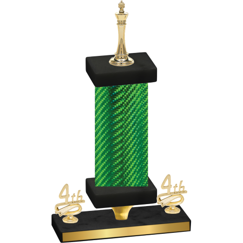 Premium Single Green Carbon Fiber Fourth Place Chess Trophy