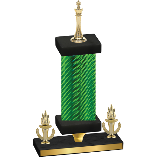 Premium Single Green Carbon Fiber Victory Chess Trophy