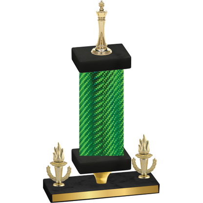 Premium Single Green Carbon Fiber Victory Chess Trophy