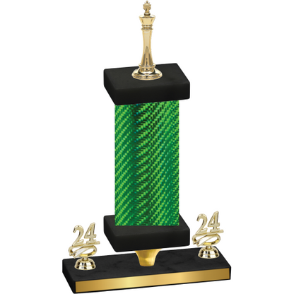 Premium Single Green Carbon Fiber Year Chess Trophy