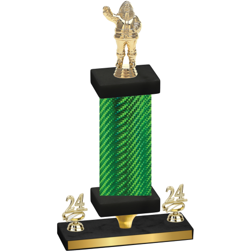 Premium Single Green Carbon Fiber Year Holiday Trophy