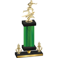 Premium Single Green Carbon Fiber Victory Flag Football Trophy