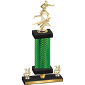 Premium Single Green Carbon Fiber Year Flag Football Trophy