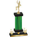 Premium Single Green Carbon Fiber Second Place Majorette Trophy