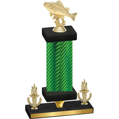 Premium Single Green Carbon Fiber Victory Fishing Trophy