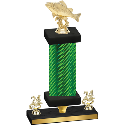 Premium Single Green Carbon Fiber Year Fishing Trophy
