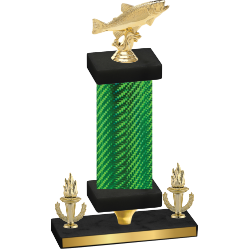 Premium Single Green Carbon Fiber Victory Fishing Trophy
