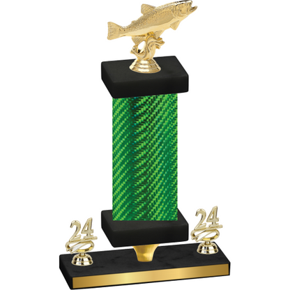 Premium Single Green Carbon Fiber Year Fishing Trophy