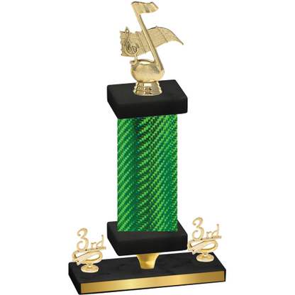 Premium Single Green Carbon Fiber Third Place Music Trophy