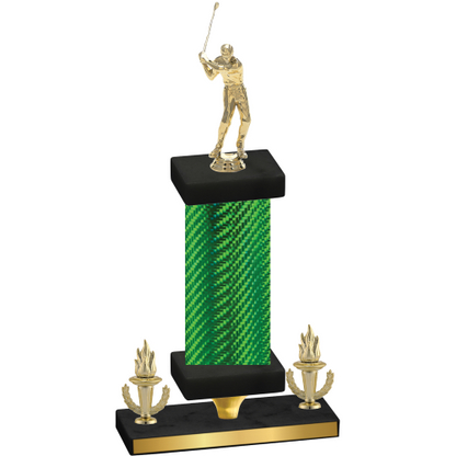 Premium Single Green Carbon Fiber Victory Golf Trophy