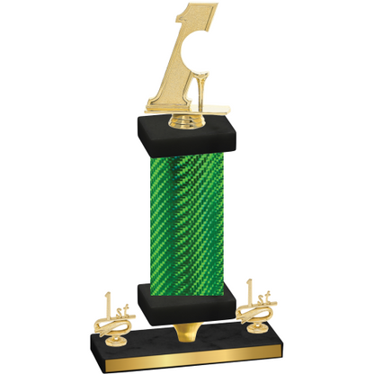 Premium Single Green Carbon Fiber First Place Golf Trophy