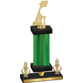 Premium Single Green Carbon Fiber Victory Golf Trophy