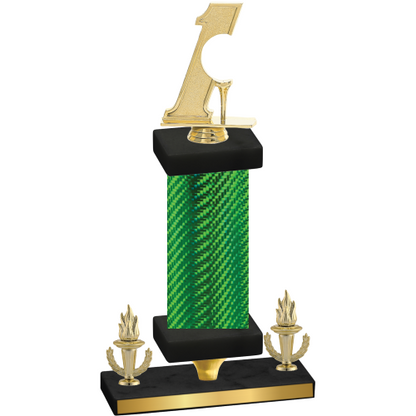 Premium Single Green Carbon Fiber Victory Golf Trophy